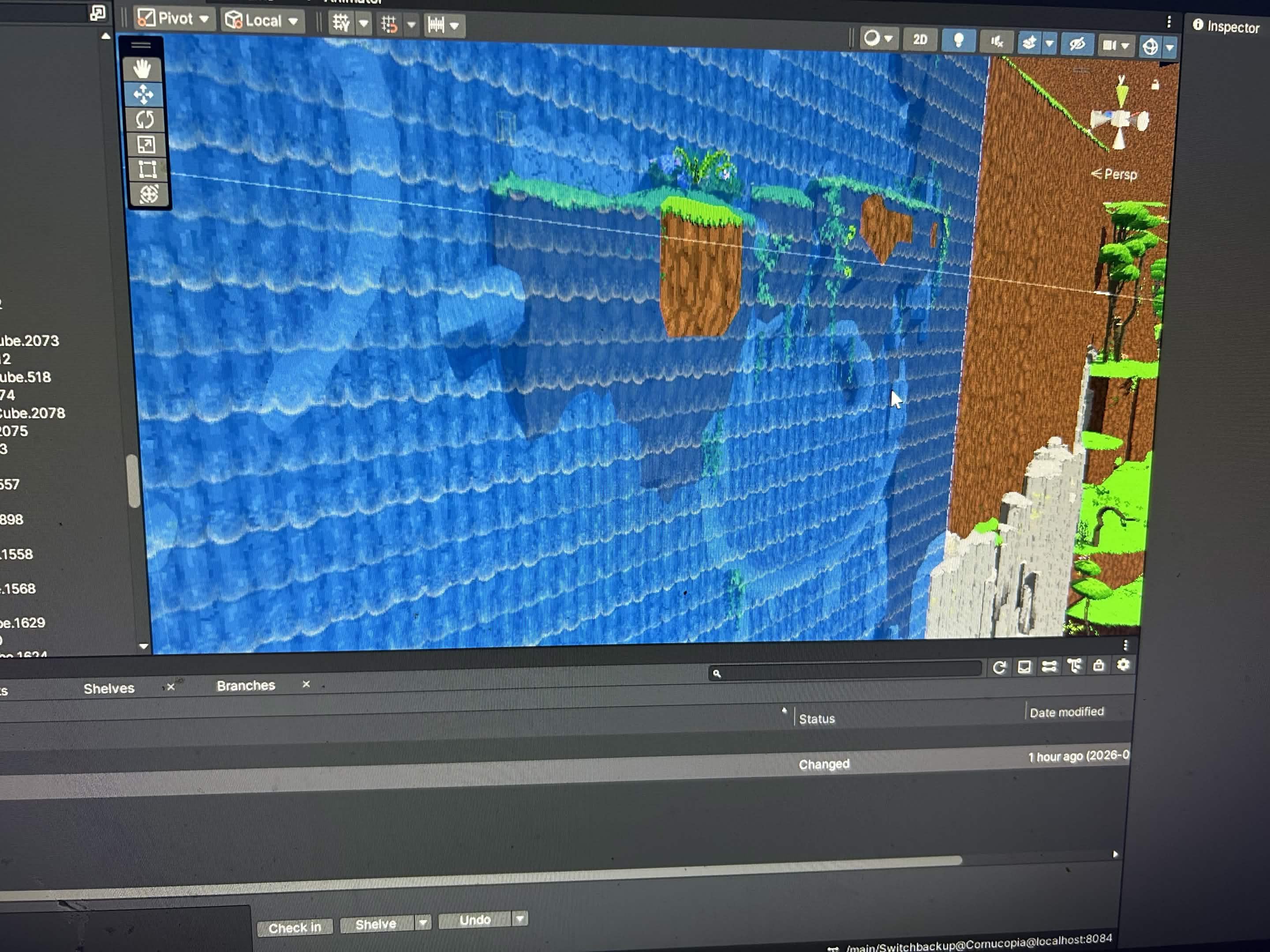 Underwater view showing light rays filtering through water in Cornucopia