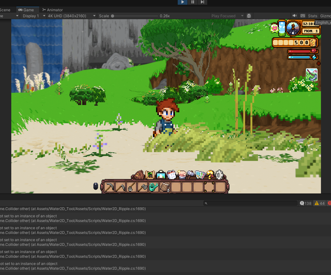 Cornucopia farm terrain showing wind shader effect on vegetation