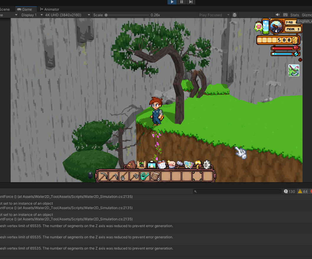 Cornucopia full farm terrain overview showing optimized vegetation system