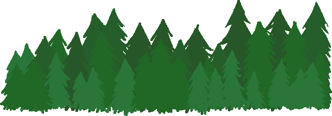Right half of the looping pine forest strip on its own, matching the left half so they tile seamlessly across the full width of the zone